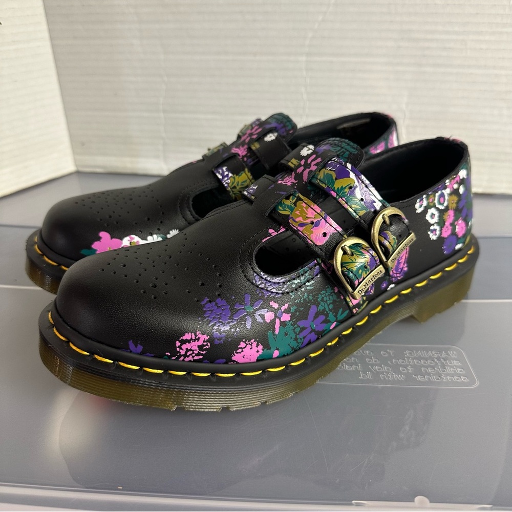 Dr Martens - 8065 Floral Leather Mary Jane Shoes